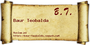 Baur Teobalda névjegykártya